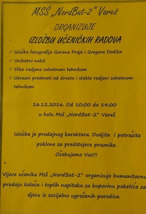 Vijeće učenika MSŠ Nordbat2 najavljuje projekt &quot;Jedan slatkiš za jedno dijete&quot;