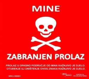 Obavijest o uništavanju mina na lokalitetu Zubeta - Čamovine