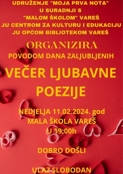 Najavljujemo – Večer ljubavne poezije