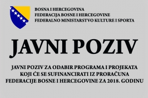 Javni poziv za odabir programa i projekata iz oblasti kulture i sporta