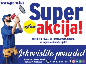 PERO: NE PROPUSTITE! AKCIJA NA ODJELU VODOMATERIJALA!