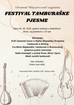 Najavljujemo – Festival tamburaške pjesme