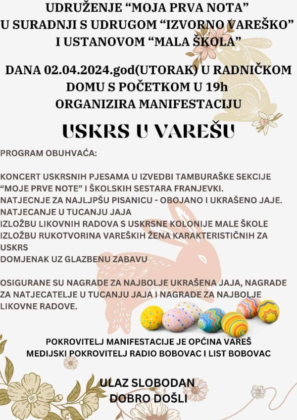 Najavljujemo - manifestacija Uskrs u Varešu