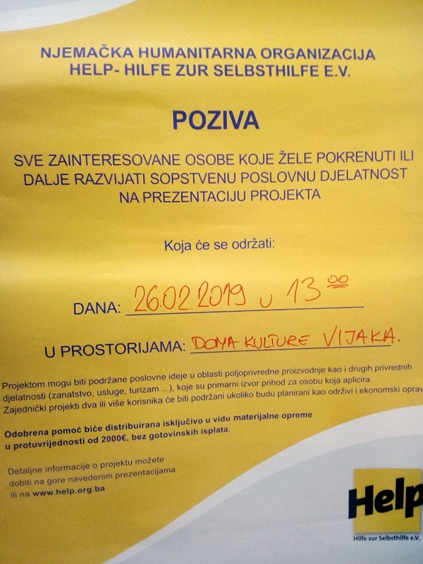 Najavljujemo - prezentacija projekta HELP-a u Varešu
