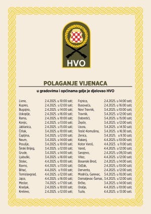 Proslava 33. obljetnice utemeljenja HVO-a u Varešu 04. travnja