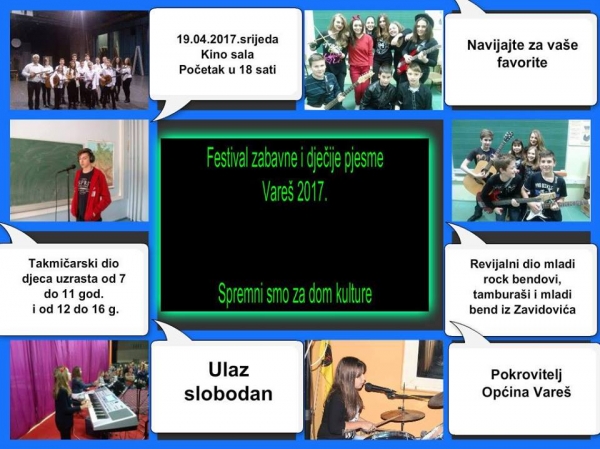 Najavljujemo festival dječijih i zabavnih pjesama