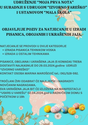 Poziv za natjecanje u najljepše ukrašenim pisanicama