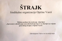 Započeo generalni štrajk u Općini Vareš