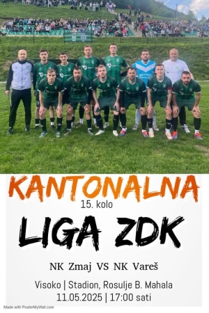Najavljujemo -  15. kolo Kantonalne lige ZDK: NK Zmaj - NK Vareš