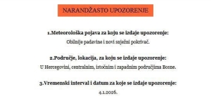 Narančasto upozorenje na novi snježni pokrivač