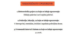Narančasto upozorenje na novi snježni pokrivač